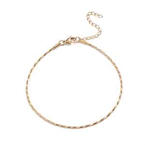 86959 STAINLESS STEEL ANKLETS FOR JEWELLERY 22.5cm//1Pcs/ GOLD PLATED, ,Material STAINLESS STEEL, (10 0) ()