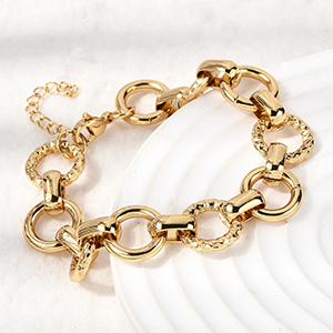 86963 STAINLESS STEEL LINK CHAIN BRACELETS  FOR JEWELLERY 17cm//1Pcs/  (IP) GOLD PLATED,   ,Material ,, (5 0) ()