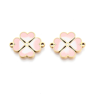 86972  STAINLESS STEEL HEART CONNECTORS  FOR JEWELLERY 10X20cm/1Pcs/   GOLD PLATED, WITH SEA SHELL  ,Material Ανοξείδωτο Ατσάλι 304,LINKS/CONNECTORS (0 0) ()