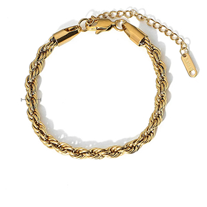 86974 STAINLESS STEEL ROPE CHAIN BRACELETS  FOR JEWELLERY 17.5cm//1Pcs/  (18K) GOLD PLATED,   ,Material ,, (0 0) ()