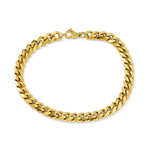 86981 STAINLESS STEEL CURB CHAIN BRACELETS  FOR JEWELLERY 20cm//1Pcs/   GOLD PLATED,   ,Material ,, (0 0) ()