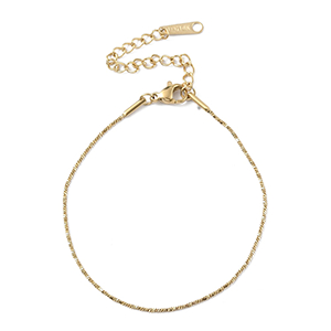 86983  STAINLESS STEEL ROUND FLAT SNAKE CHAIN BRACELETS  FOR JEWELLERY 20cm//1Pcs/  (14K) GOLD PLATED,   ,Material ,, (10 0) ()