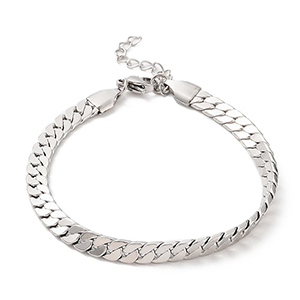 86984 STAINLESS STEEL CURB CHAIN BRACELETS  FOR JEWELLERY 17cm//1Pcs/   Steel COLOR,   ,Material ,, (10 0) ()