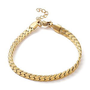 86985 STAINLESS STEEL CURB CHAIN BRACELETS  FOR JEWELLERY 17cm//1Pcs/   GOLD PLATED,   ,Material ,, (10 0) ()