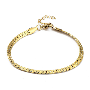 86986 STAINLESS STEEL CURB CHAIN BRACELETS  FOR JEWELLERY 18cm//1Pcs/   GOLD PLATED,   ,Material ,, (10 0) ()