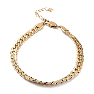 86996 STAINLESS STEEL FLAT SNAKE CHAIN BRACELETS  FOR JEWELLERY 25cm//1Pcs/   GOLD PLATED,   ,Material ,, (0 0) ()