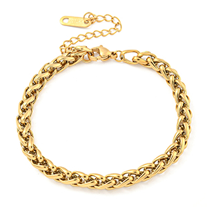 86998 STAINLESS STEEL WHEAT CHAIN BRACELETS  FOR JEWELLERY 17cm//1Pcs/  (18K) GOLD PLATED,   ,Material ,, (0 0) ()