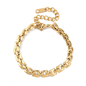 87009 STAINLESS STEEL LINK CHAIN BRACELETS  FOR JEWELLERY 16cm//1Pcs/  (18K) GOLD PLATED,   ,Material ,, (0 0) ()