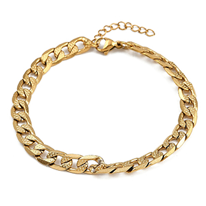 87012 STAINLESS STEEL ROLO CHAIN BRACELETS  FOR JEWELLERY 18cm//1Pcs/   GOLD PLATED,   ,Material ,, (0 0) ()