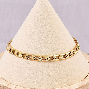 87013 STAINLESS STEEL CURB CHAIN BRACELETS  FOR JEWELLERY 18cm//1Pcs/  (IP) GOLD PLATED,   ,Material ,, (0 0) ()