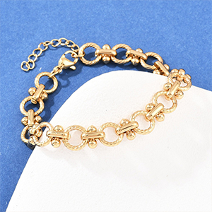 87017 STAINLESS STEEL LINK CHAIN BRACELETS  FOR JEWELLERY 17cm//1Pcs/  (IP) GOLD PLATED,   ,Material ,, (0 0) ()
