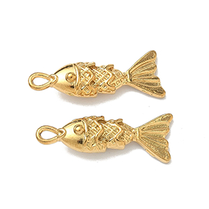 87074 Stainless Steel Fish  FOR JEWELLERY 33X21mm/1Pcs/  (IP 18K) GOLD PLATED,   ,Material ,Summer,CHARMS (0 0) ()