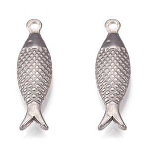 87132 Stainless Steel Fish  FOR JEWELLERY 21X6mm/1Pcs/   Steel COLOR,   ,Material ,Summer,CHARMS (0 0) ()