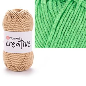87170 YARNART CREATIVE COTTON YARN  FOR Baby Dolls 50gr/85Pcs/  (YARNART) 226-LIGHT GREEN, COTTON  ,Material , (0 0) ()