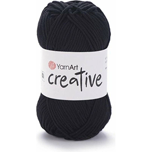 87171 YARNART CREATIVE COTTON YARN  FOR Baby Dolls 50gr/85Pcs/  (YARNART) 221-BLACK, COTTON  ,Material , (0 0) ()