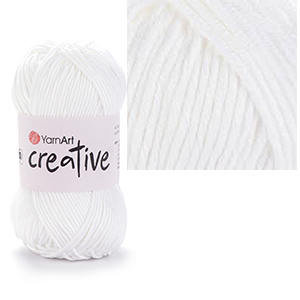87173 YARNART CREATIVE COTTON YARN  FOR Baby Dolls 50gr/85Pcs/  (YARNART) 220-WHITE, COTTON  ,Material , (0 0) ()