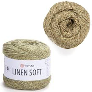87180 YARNART LINEN SOFT SUMMER YARN 30% LINEN, 36% VISCOSE, 34% COTTON  FOR HANDBAGS 100gr/272Meters/   7313-BEIGE,   ,Material ,SUMMER, (0 0) ()