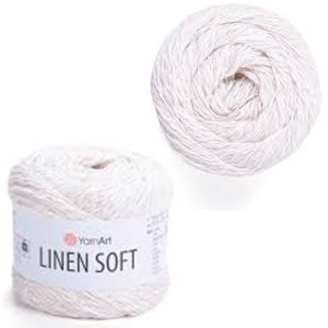 87181 YARNART LINEN SOFT SUMMER YARN 30% LINEN, 36% VISCOSE, 34% COTTON  FOR HANDBAGS 100gr/272Meters/   7301-CREAM,   ,Material ,SUMMER, (0 0) ()