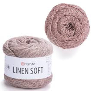 87184 YARNART LINEN SOFT SUMMER YARN 30% LINEN, 36% VISCOSE, 34% COTTON  FOR HANDBAGS 100gr/272Meters/   7308-BEIGE,   ,Material ,SUMMER, (0 0) ()