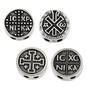 87209 METAL SHIELD CAST FOR COMBOLOI FOR KOMPOLOI 17mm//1Pcs//Ø3mm ANTIQUE Color, ,Material , (0 0) ()