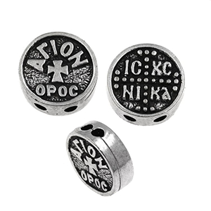87217 METAL SHIELD CAST FOR COMBOLOI FOR KOMPOLOI 15mm//1Pcs//Ø2.5mm ANTIQUE COLOR, ,Material , (0 0) ()