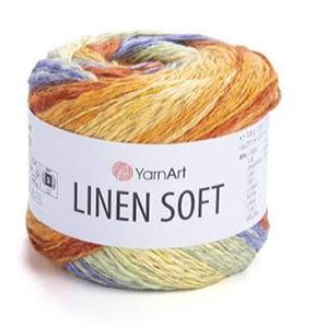 87228 YARNART LINEN SOFT 30% LINEN 36% VISCOSE 34% COTTON  ΓΙΑ ΡΟΥΧΑ 100gr/~272Ματσάκι   7412-ΠΟΛΥΧΡΩΜΑ,   ,ΣΥΝΘΕΣΗ ,ΚΑΛΟΚΑΙΡΙΝΑ,ΠΛΕΚΕΤΕ ΜΕ ΒΕΛΟΝΕΣ No 4-5 (4 0) (0gr) ()