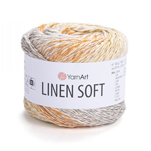 87232 YARNART LINEN SOFT 30% LINEN 36% VISCOSE 34% COTTON FOR Textile 100gr/272Skein/ 7403-MULTICOLOR, ,Material ,SUMMER, (4 0) ()