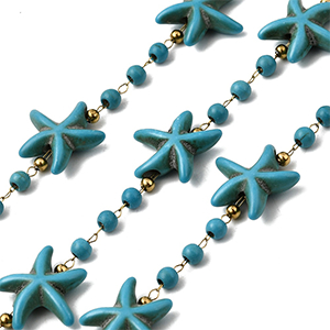87245 STAINLESS STEEL LINK CHAINS FOR JEWELLERY 4mm//1Meters/ (IP) GOLD PLATED, WITH NATURAL STONE ,Material , (0 0) ()