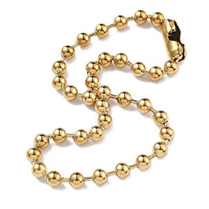 87246 STAINLESS STEEL BALL CHAIN BRACELETS  FOR JEWELLERY 18cm//1Pcs/  (PVD) GOLD PLATED,   ,Material , (0 0) ()