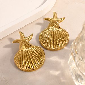 87251 STAINLESS STEEL STUD EARRINGS FOR JEWELLERY 49X34mm/1Set/ GOLD PLATED, ,Material STAINLESS STEEL, (0 0) ()