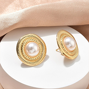 87254 STAINLESS STEEL STUD EARRINGS FOR JEWELLERY 25mm//1Pair/ (PVD) GOLD PLATED, ,Material STAINLESS STEEL, (0 0) ()