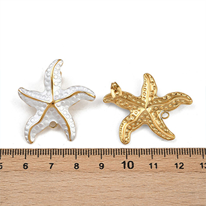 87256 STAINLESS STEEL STUD EARRINGS FOR JEWELLERY 33X31mm/1Pair/ (PVD) GOLD PLATED, ,Material STAINLESS STEEL, (0 0) ()