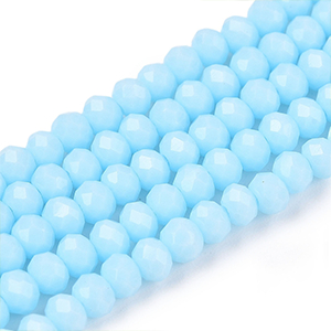 87258 RONDELLE GLASS BEADS FOR JEWELLERY 4X3mm/105Pcs//Ø0.4mm BLUE COLOR, FACETED ,Material GLASS,BEADS (0 0) ()