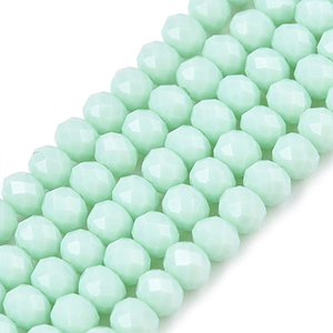 87260 RONDELLE GLASS BEADS FOR JEWELLERY 4X3mm/105Pcs//Ø0.4mm MINT COLOR, FACETED ,Material GLASS,BEADS (0 0) ()