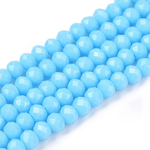 87261 RONDELLE GLASS BEADS FOR JEWELLERY 4X3mm/105Pcs//Ø0.4mm BLUE COLOR, FACETED ,Material GLASS,BEADS (0 0) ()