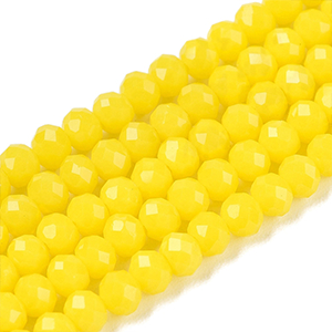 87262 RONDELLE GLASS BEADS FOR JEWELLERY 4X3mm/105Pcs//Ø0.4mm YELLOW COLOR, FACETED ,Material GLASS,BEADS (0 0) ()