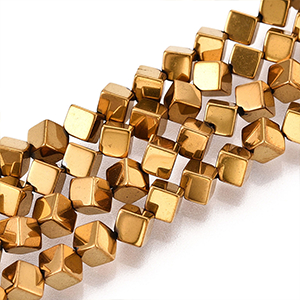 87263 Synthetic non magnetic hematite cube beads FOR JEWELLERY 6X6mm/65Pcs//Ø0.8mm (PVD) GOLD PLATED,ELECTROPLATED ,Material SEMI PRECIOUS STONES,BEADS (0 0) ()