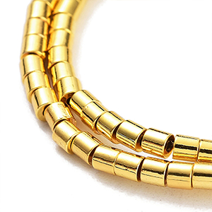 87273 Non Magnetic Synthetic Hematite Column Beads FOR JEWELLERY 3X2mm/195Pcs//Ø0.8mm GOLD PLATED, ,Material ,BEADS (0 0) ()