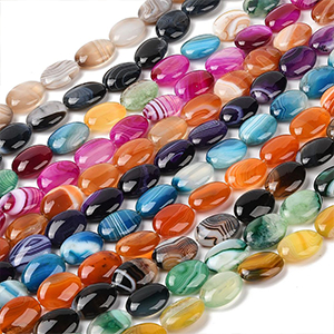 87277 NATURAL AGATE STONE BEADS OVAL SHAPE FOR JEWELLERY 18X24mm/16Pcs/ MULTICOLOR, ,Material ,BEADS (0 0) ()