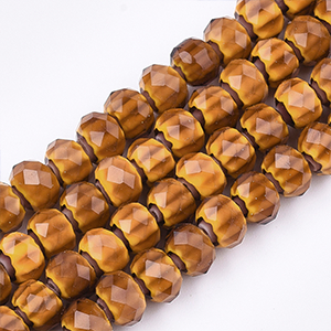 87282 RONDELLE GLASS BEADS FOR JEWELLERY 8X5mm/74Pcs/ BROWN COLOR, FACETED ,Material GLASS,BEADS (0 0) ()
