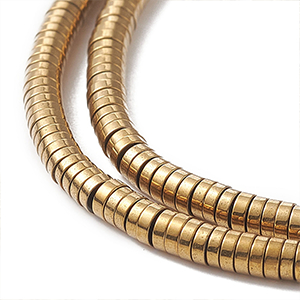 87290 Synthetic Hematite Disc Beads,Heishi Beads FOR JEWELLERY 3X1mm/400Pcs/ GOLD PLATED, ,Material ,BEADS (0 0) ()