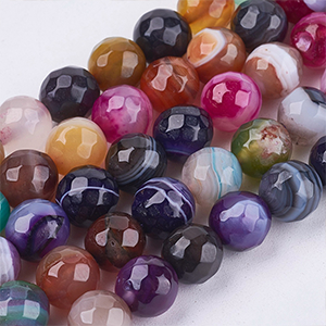 87295 NATURAL AGATE ROUND BEADS FOR JEWELLERY 8mm/47Pcs/ GOLD PLATED, ,Material ,BEADS (0 0) ()