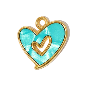 87315 Stainless Steel Hearts FOR JEWELLERY 16X15mm/1Pcs/ (IP 18k) GOLD PLATED, ENAMEL ,Material ,Saint Valentine,CHARMS (0 0) ()