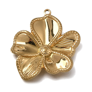 87316 Stainless Steel Flower Pendants FOR JEWELLERY 24X20mm/1Pcs/ (18K) GOLD PLATED, ,Material ,CHARMS (0 0) ()