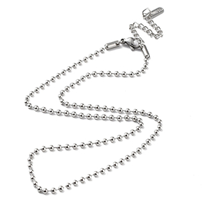 87320 STAINLESS STEEL BALL CHAIN NECKLACES FOR JEWELLERY 40cm//1Pcs/ Steel COLOR,With Lobster Claw Clasp WITH LOBSTER CLAW CLASP ,Material ΑΝΟΞΕΙΔΩΤΟ ΑΤΣΑΛΙ 304, (0 0) ()