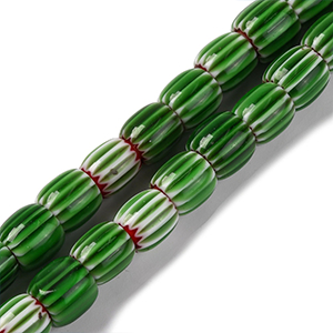 87322 MILLEFIORI OVAL GLASS BEADS FOR JEWELLERY 8X7.5mm/45Pcs/ GREEN COLOR, ,Material ,BEADS (0 0) ()