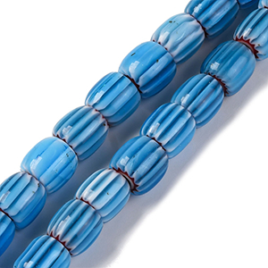 87323 MILLEFIORI OVAL GLASS BEADS FOR JEWELLERY 8X7.5mm/45Pcs/ BLUE COLOR, ,Material ,BEADS (-3 0) ()