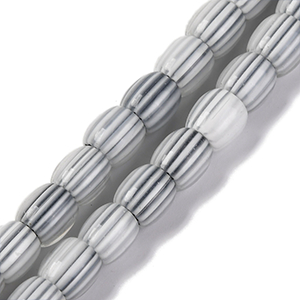 87326 MILLEFIORI OVAL GLASS BEADS FOR JEWELLERY 8X7.5mm/45Pcs/ GREY COLOR, ,Material ,BEADS (0 0) ()