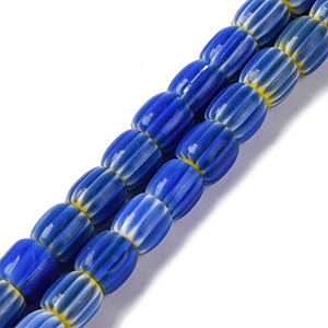 87327 MILLEFIORI OVAL GLASS BEADS FOR JEWELLERY 8X7.5mm/45Pcs/ BLUE COLOR, ,Material ,BEADS (0 0) ()