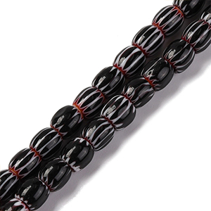 87329 MILLEFIORI OVAL GLASS BEADS FOR JEWELLERY 6X6mm/45Pcs/ BLACK COLOR, ,Material ,BEADS (0 0) ()